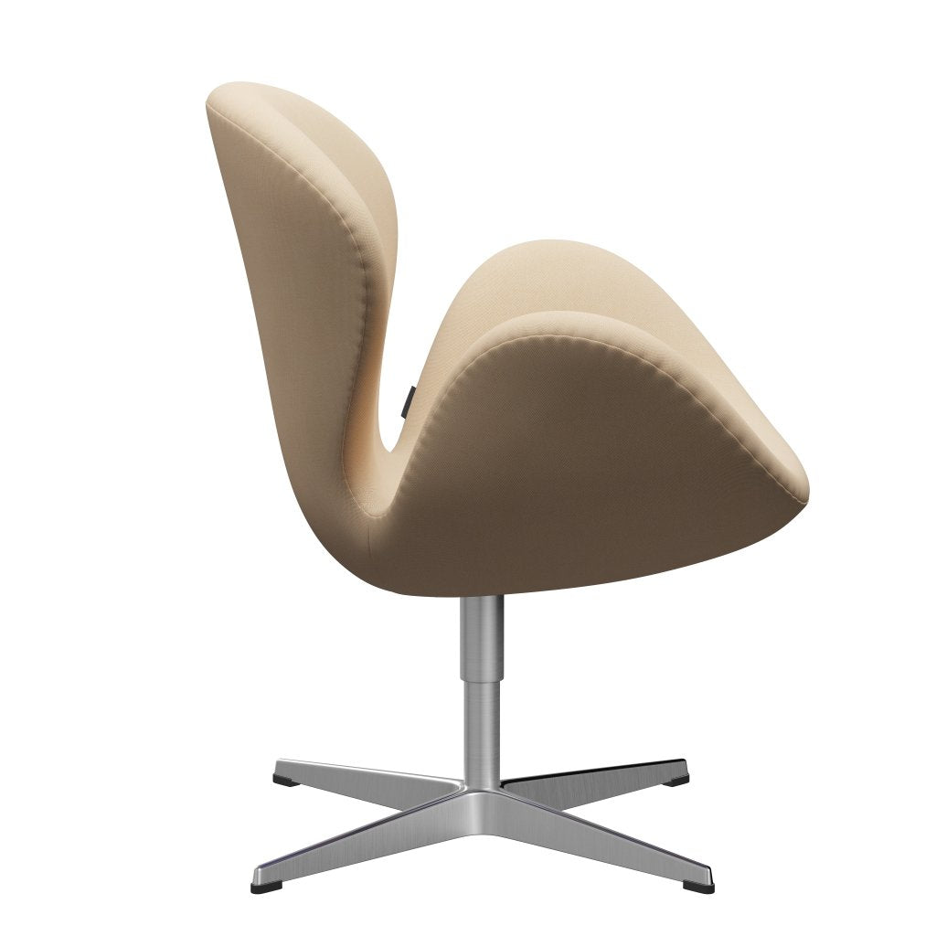 Fritz Hansen Svanenstol, Satinpoleret Aluminium/Rime Off White