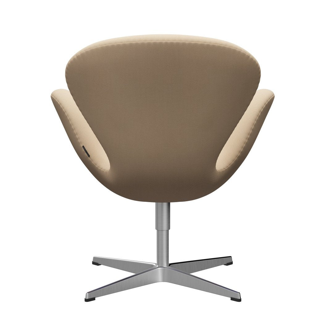 Fritz Hansen Svanenstol, Satinpoleret Aluminium/Rime Off White