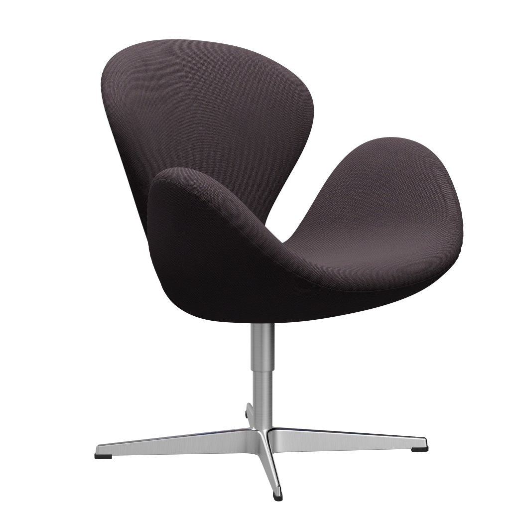 Fritz Hansen Svanenstol, Satinpoleret Aluminium/Steelcut Trio Brun