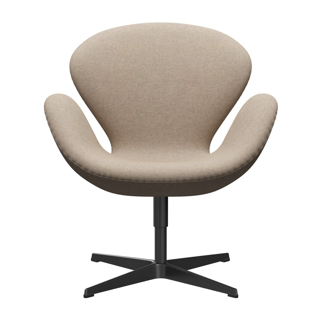 Fritz Hansen Svanenstol, Sortlakeret/Divina Md Warm Sand