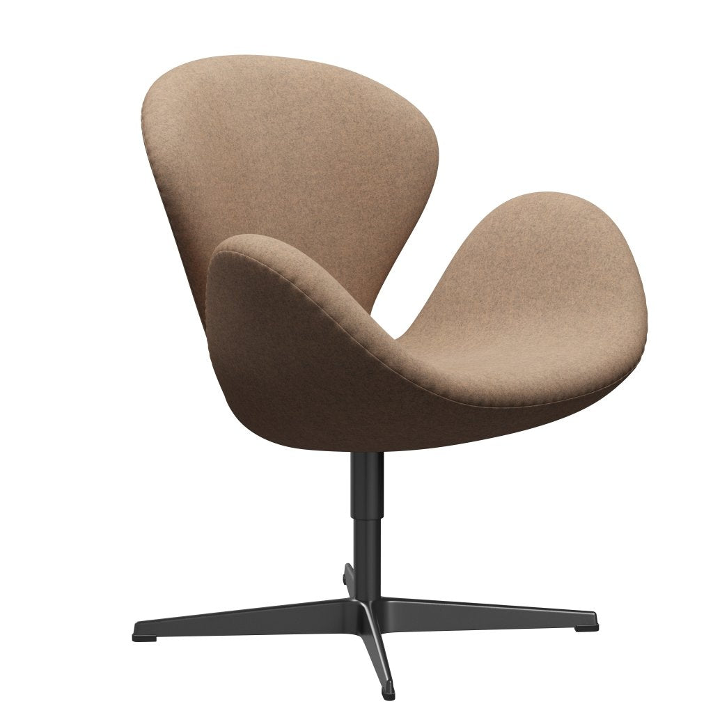 Fritz Hansen Svanenstol, Sortlakeret/Divina Melange Grey Nude