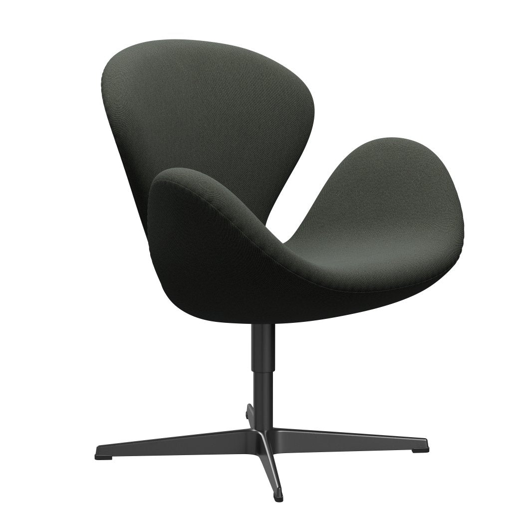 Fritz Hansen Svanenstol, Sortlakeret/Rime Brown/Moss Green