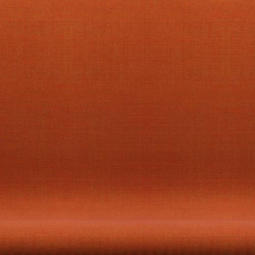 Fritz Hansen Svanesofa 2-Personers, Satinpoleret Aluminium/Canvas Orange