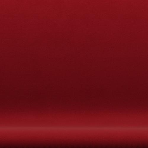 Fritz Hansen Svanesofa 2-Personers, Satinpoleret Aluminium/Comfort Bordeaux Rød