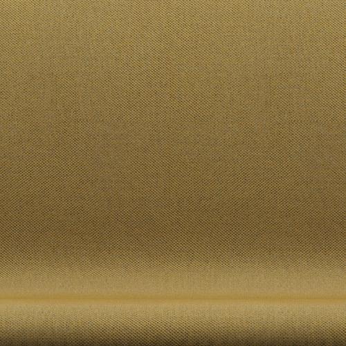 Fritz Hansen Svanesofa 2-Personers, Satinpoleret Aluminium/Re-Wool Golden Yellow/Natural