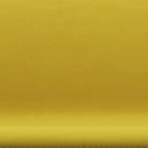 Fritz Hansen Svanesofa 2-Personers, Satinpoleret Aluminium/Steelcut Light Green/Yellow