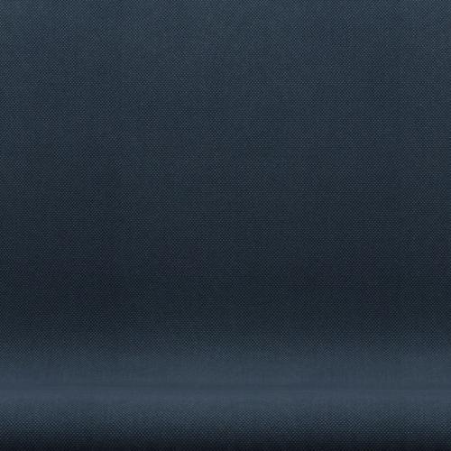 Fritz Hansen Svanesofa 2-Personers, Satinpoleret Aluminium/Steelcut Trio Dark Dusty Blue