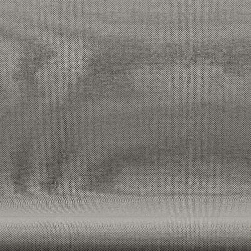 Fritz Hansen Svanesofa 2-Personers, Sortlakeret/Re-Wool Grey White/Natural