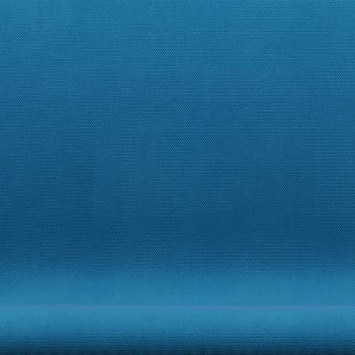 Fritz Hansen Svanesofa 2-Personers, Sortlakeret/Steelcut Turquoise/Clear Ocean