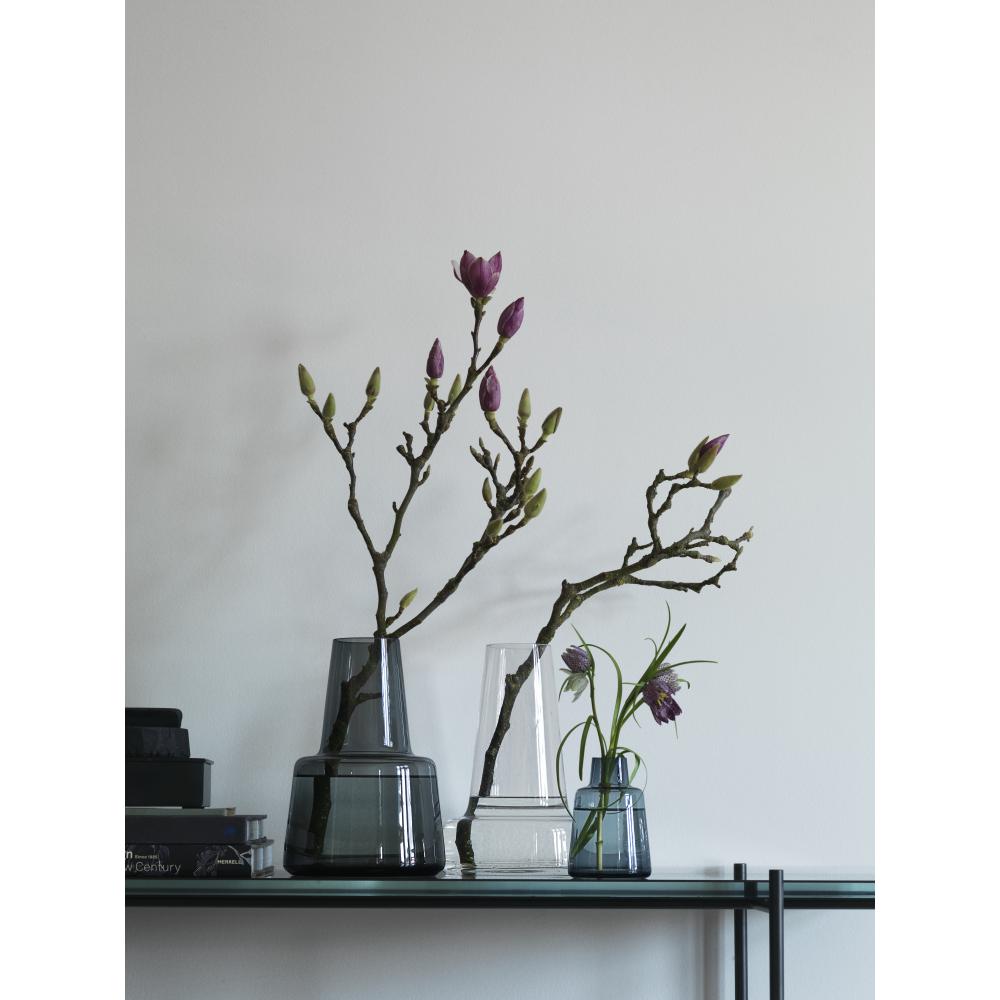 Holmegaard Flora vase røyk, 12 cm