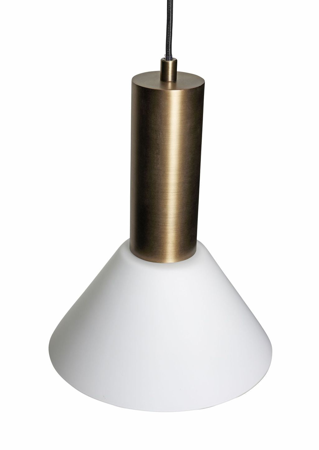 Hübsch Contrast Loftslampe/Pendel, Bruneret Messing/Hvid