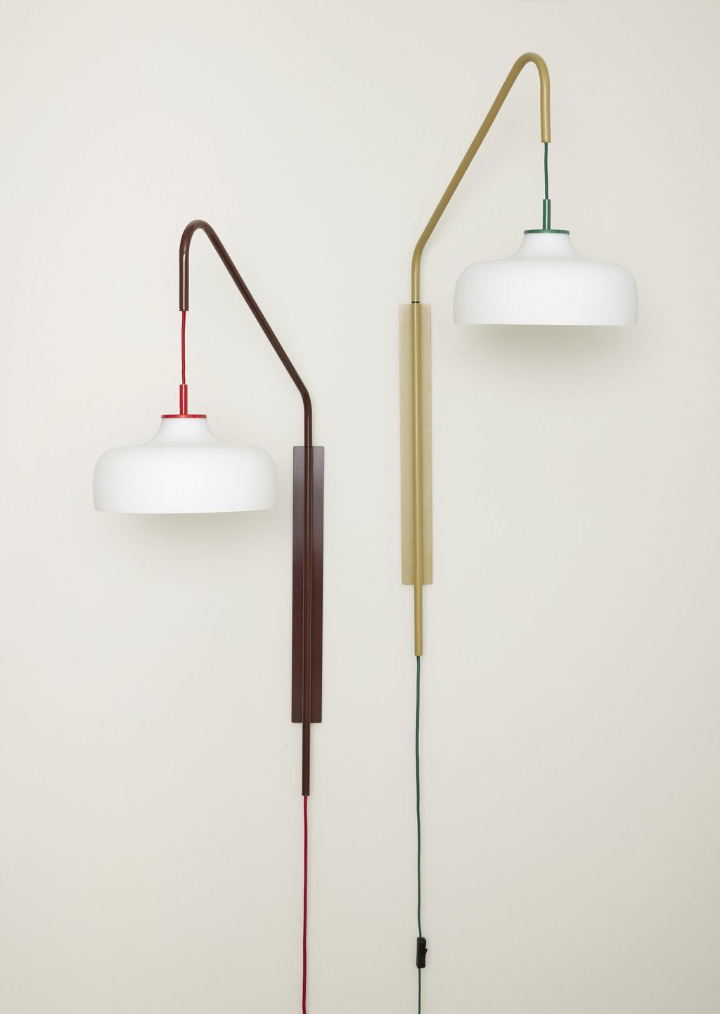 Hübsch Current Væglampe, Rødbrun/Hvid