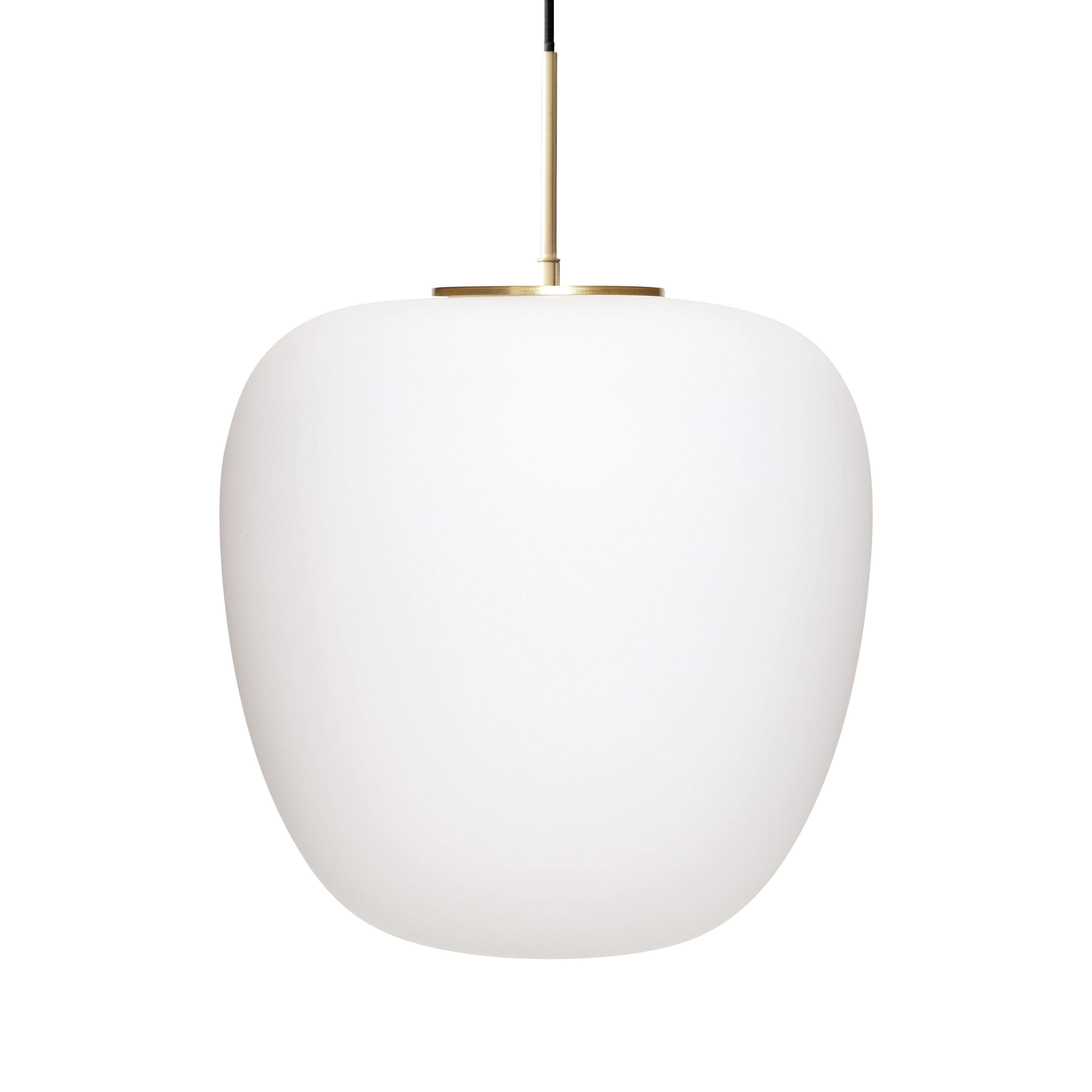 Hübsch Muse Lampe Glas Hvid/Messing, 40x40 Cm
