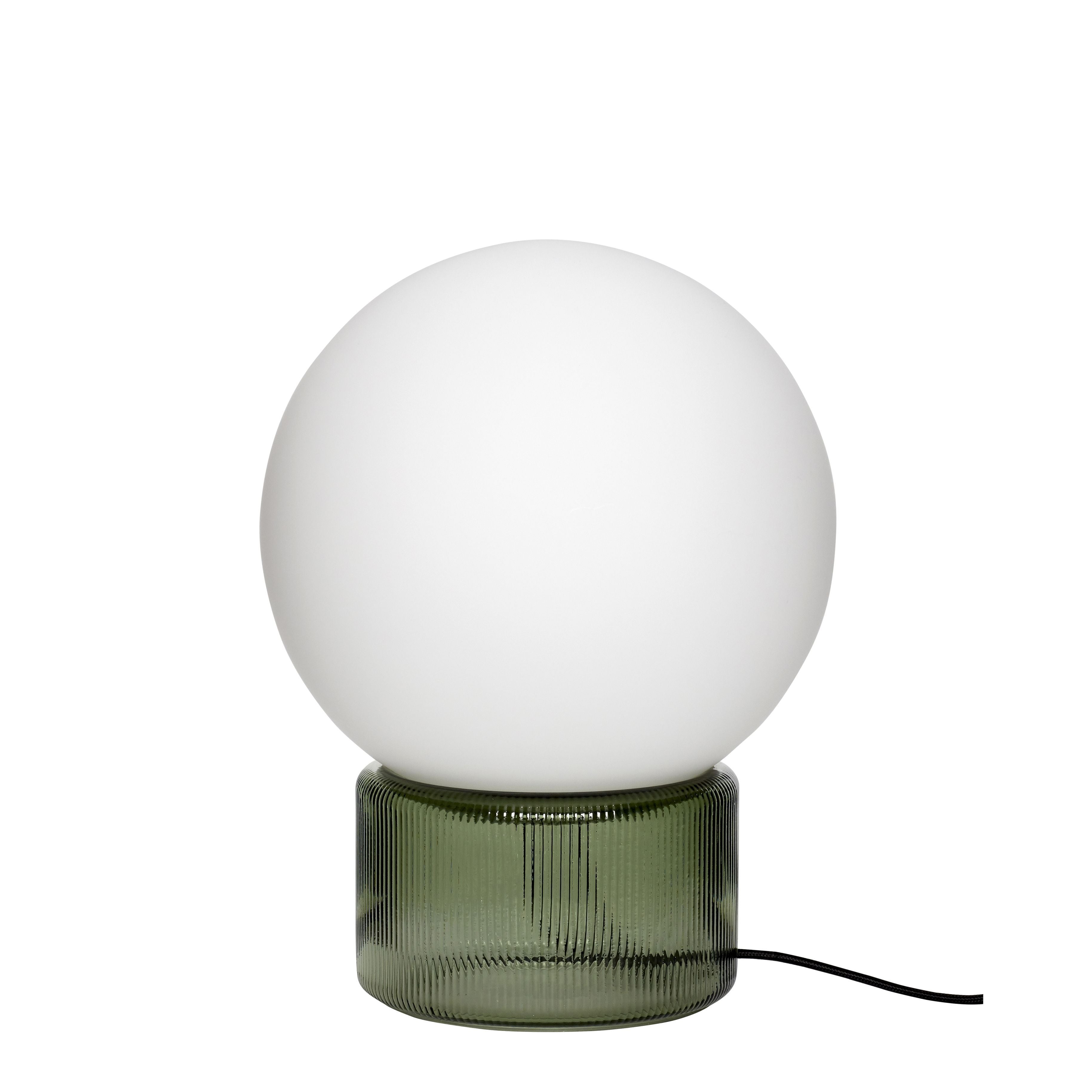 Hübsch Sphere Bordlampe Glas Opal/Grøn