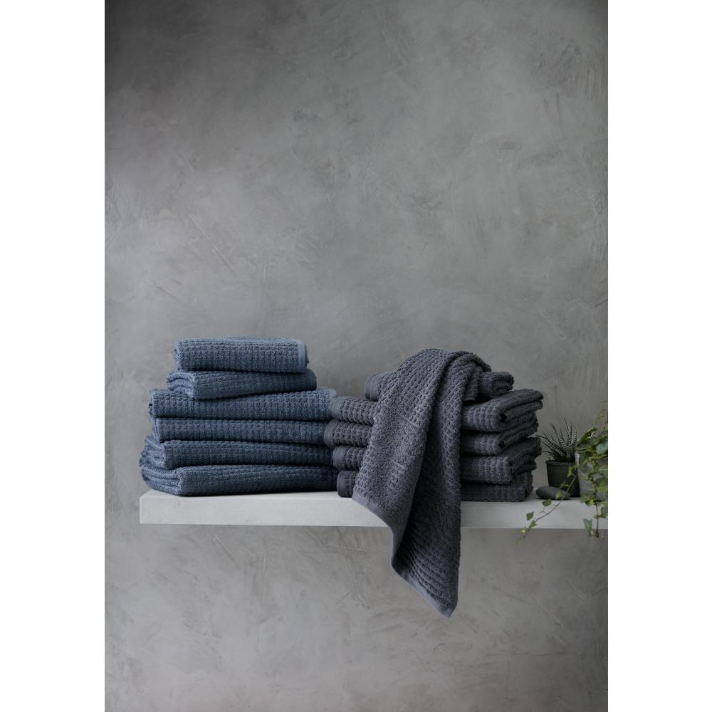 Juna Check Håndklæde Mørkegrå, 50x100 cm
