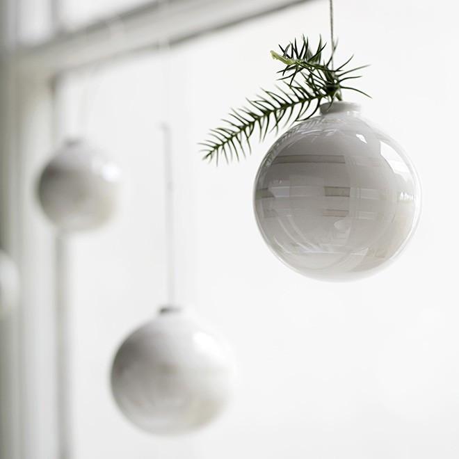 Kähler Omaggio Christmas Balls Pearl, 3 stk