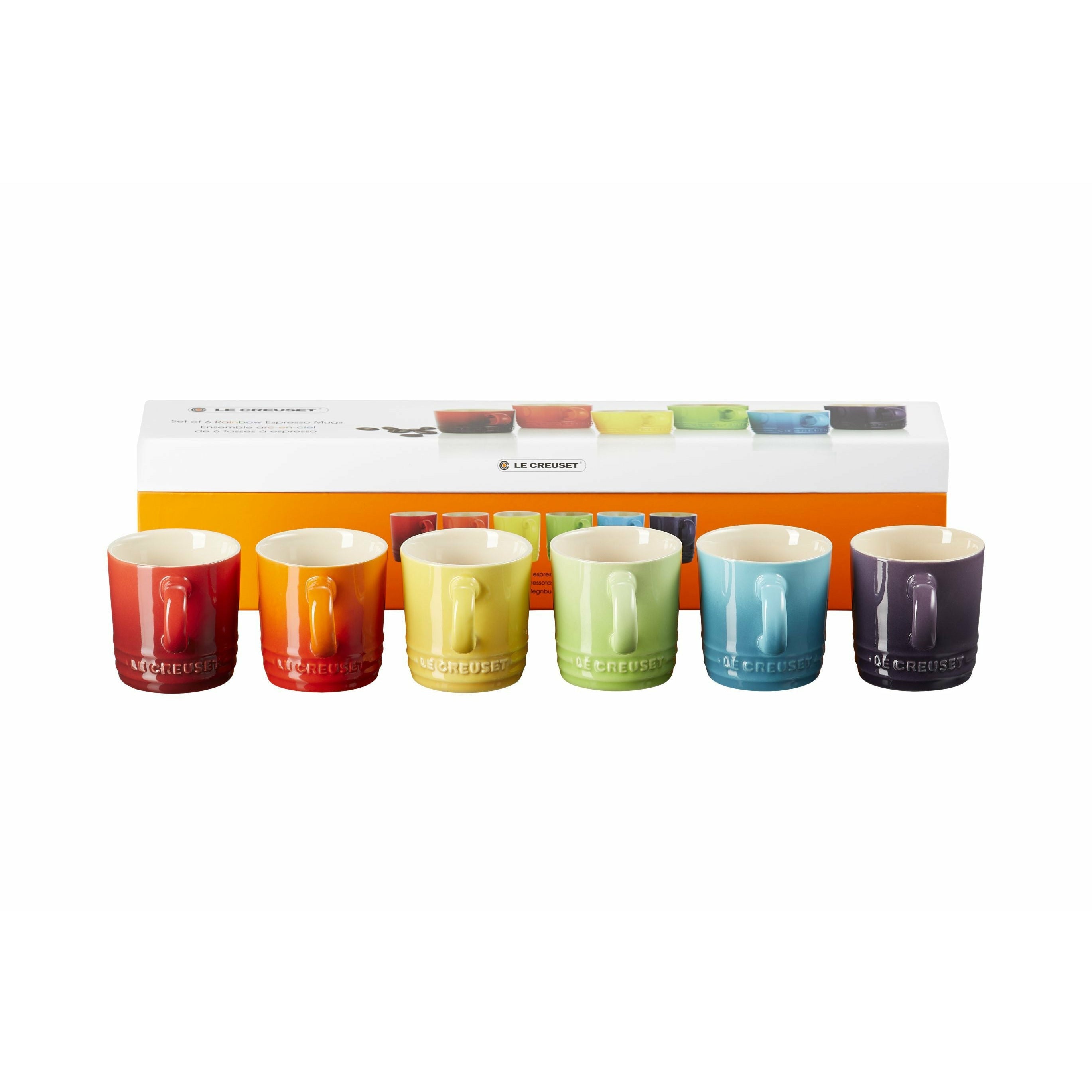 Le Creuset Rainbow Collection Sæt med 6 Espressokopper 100 Ml, Farverig