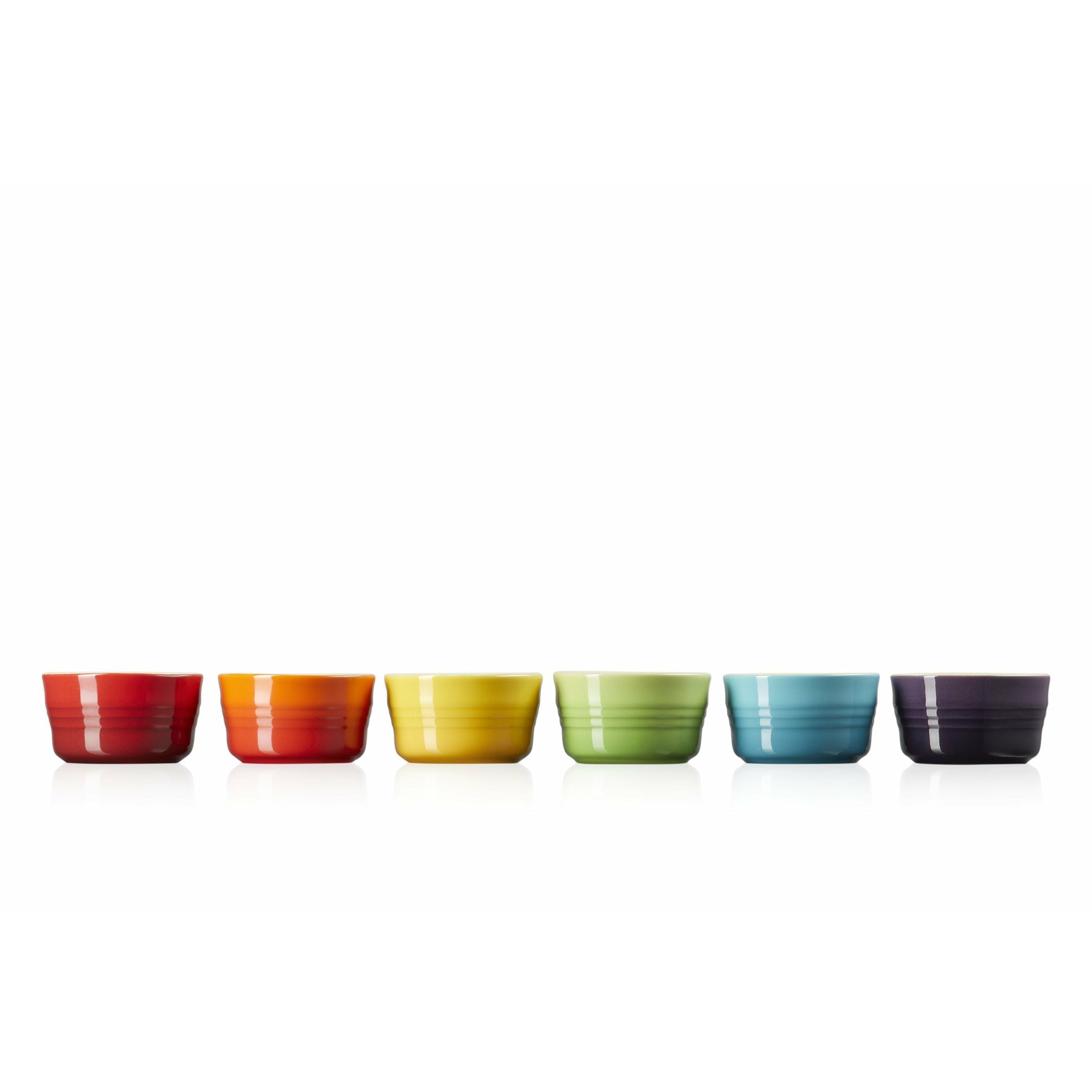 Le Creuset Rainbow Collection Sæt med 6 Mini Ramekiner, Farverig