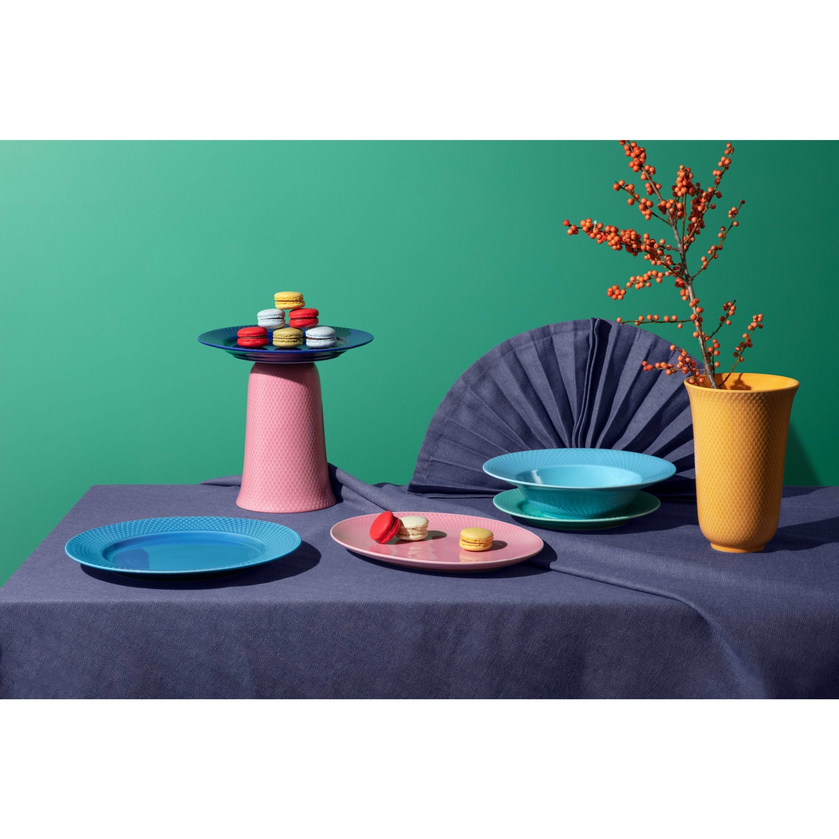 Lyngby Porcelæn Rhombe Color Ovalt Serveringsfad 28,5x21,5 Cm, Rosa