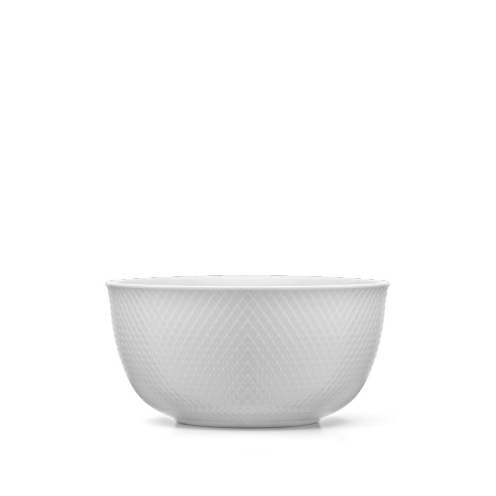 Lyngby Porcelæn Rhombe Serveringsskål 17,5 cm, Hvid