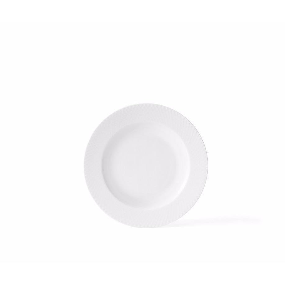 Lyngby Porcelæn Rhombe dyp plate hvit, 23 cm