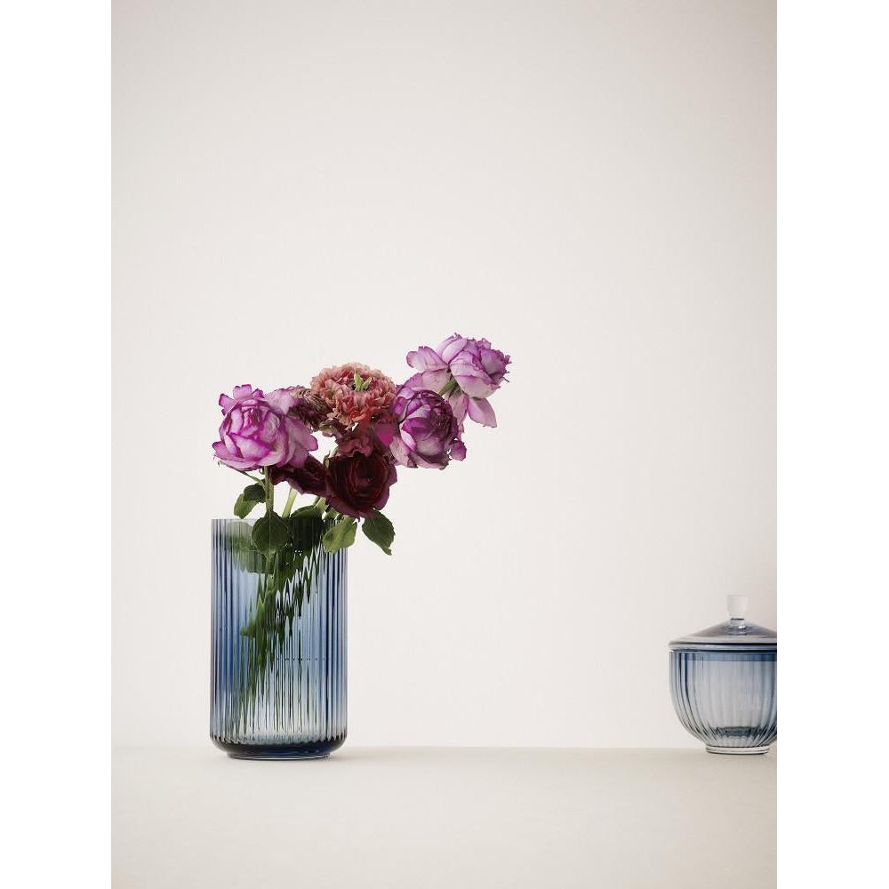 Lyngby Porcelæn Vase blått glass, 20,5 cm