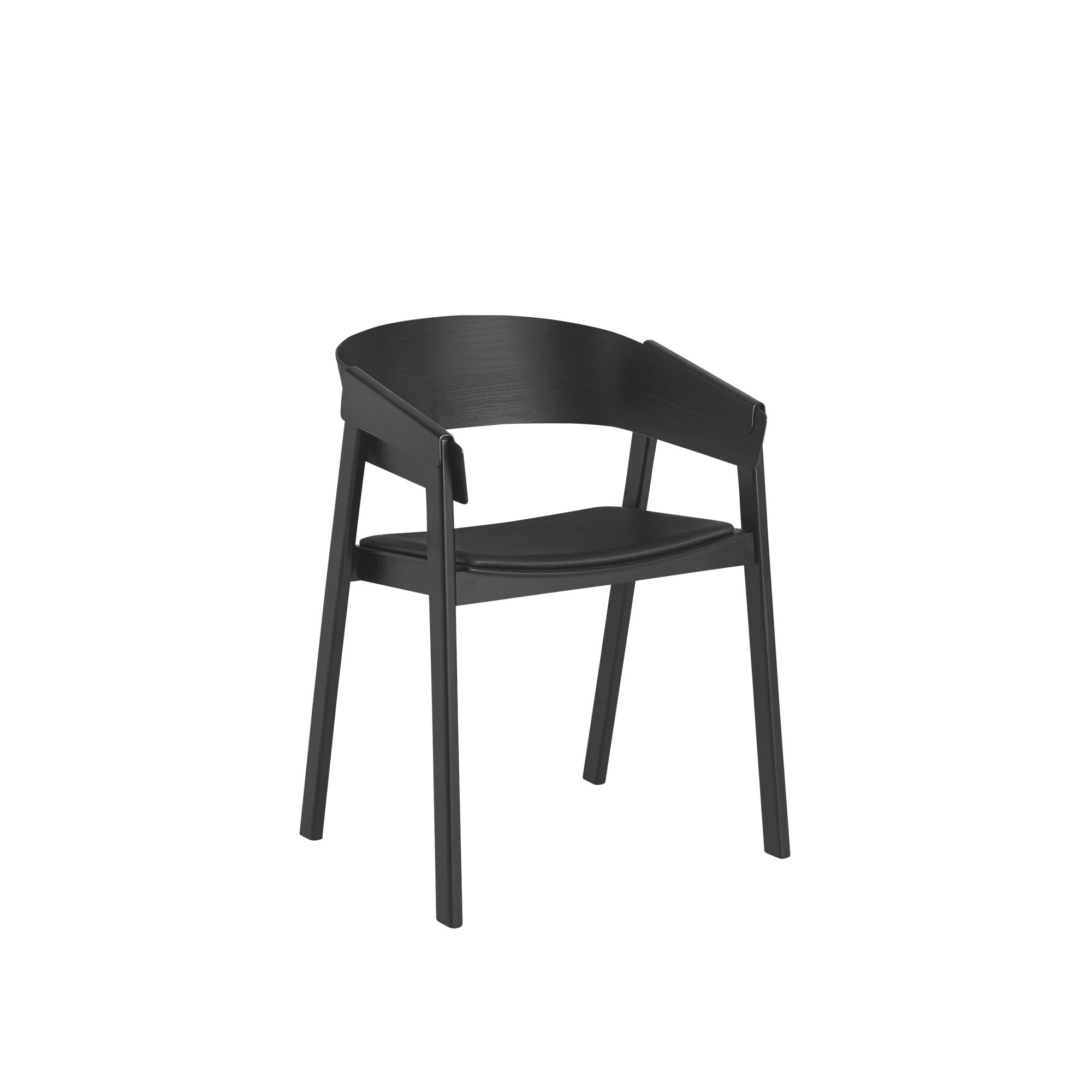 Muuto Cover Chair Lædersæde, Sort