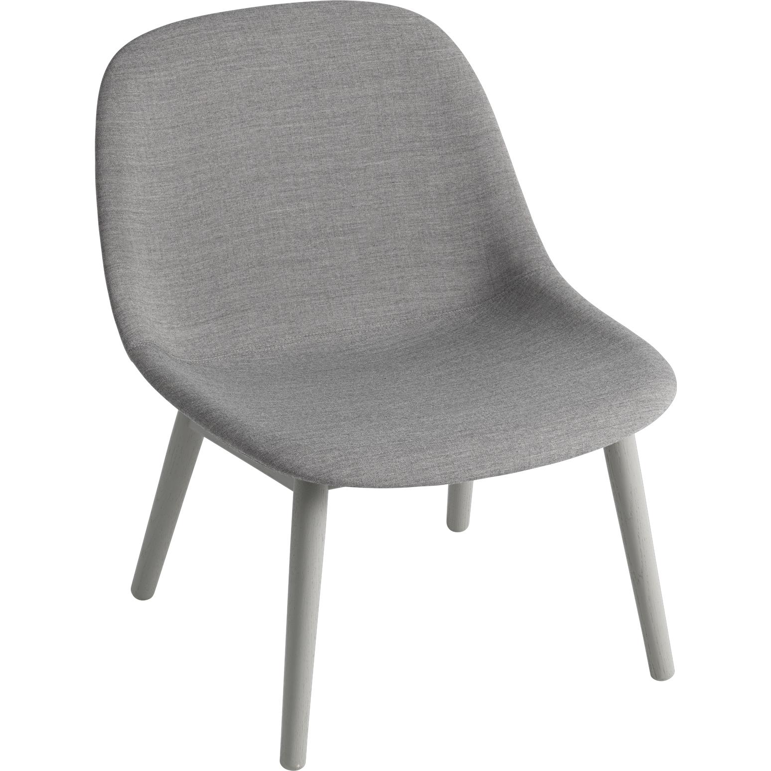 Muuto Fiber Lounge Chair Træben Tekstil Sæde, Grå/Remix 133
