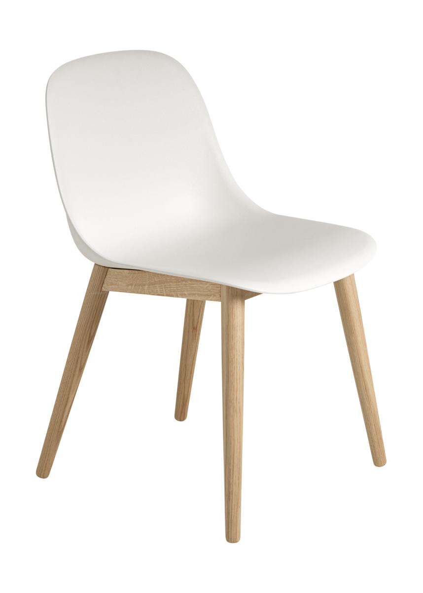 Muuto Fiber Side Chair Træben Fiber Sæde, Hvid/Eg