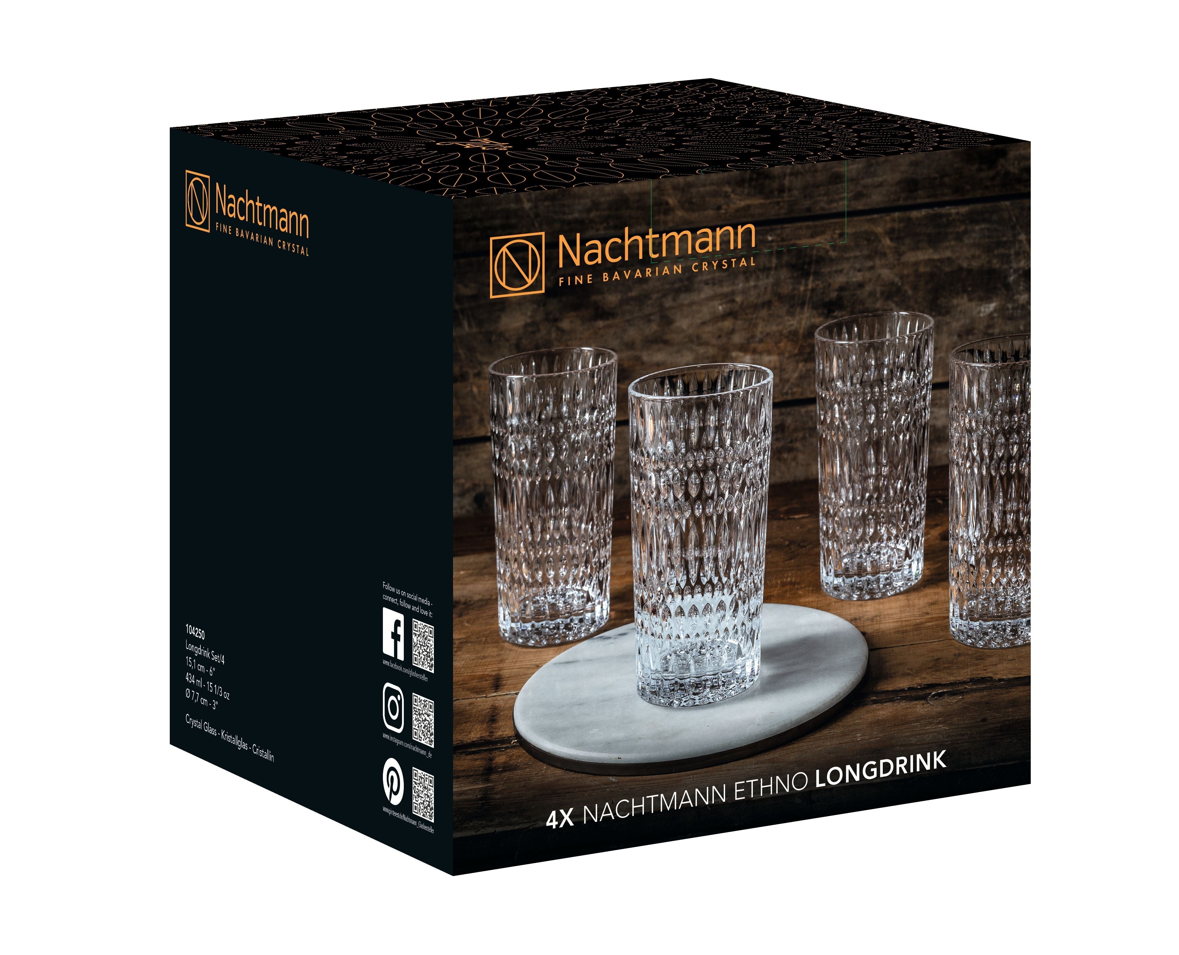 Nachtmann Ethno Longdrinkglas 434 ml, 4 Stk.