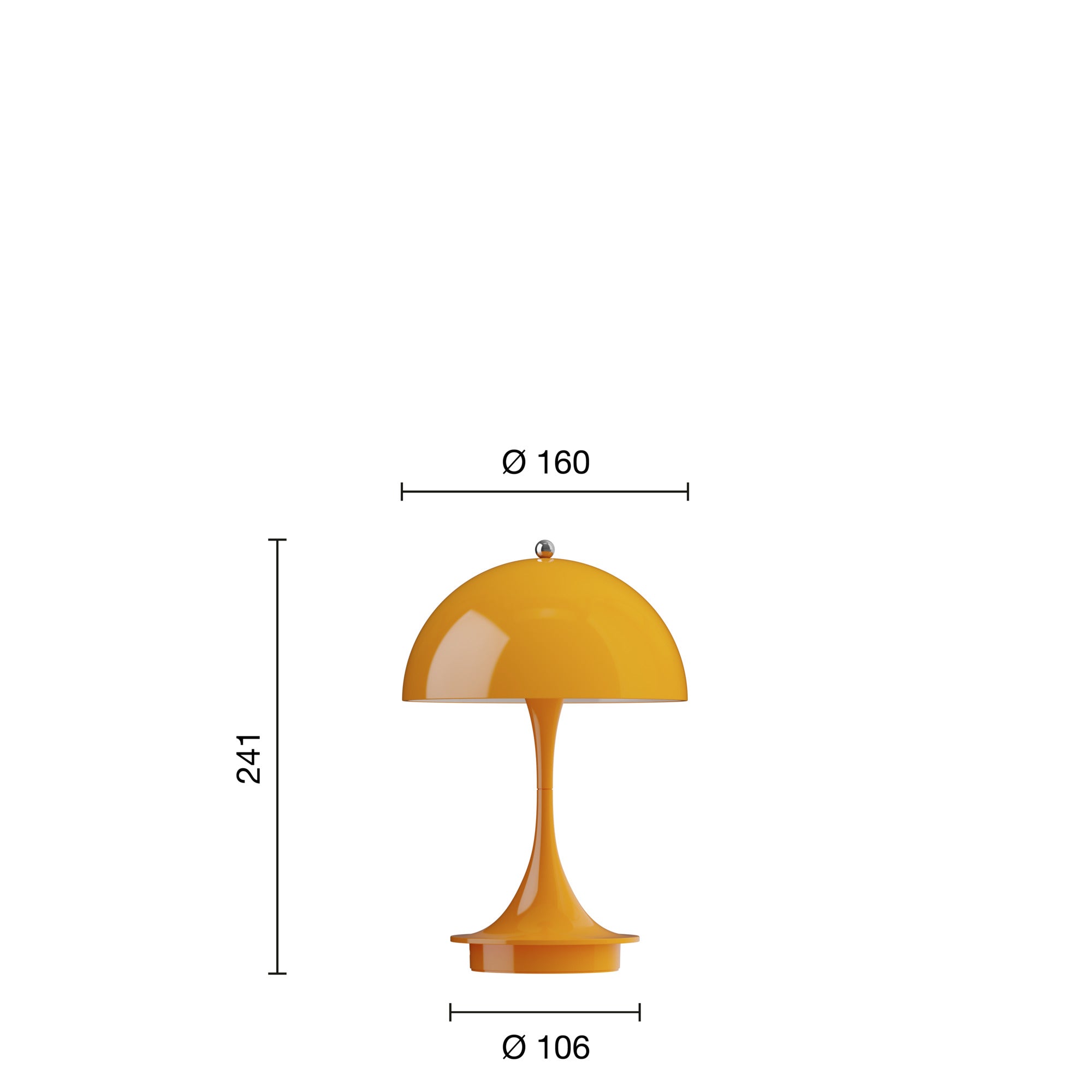 Panthella 160 bærbar bordlampe, ugjennomsiktig oransje