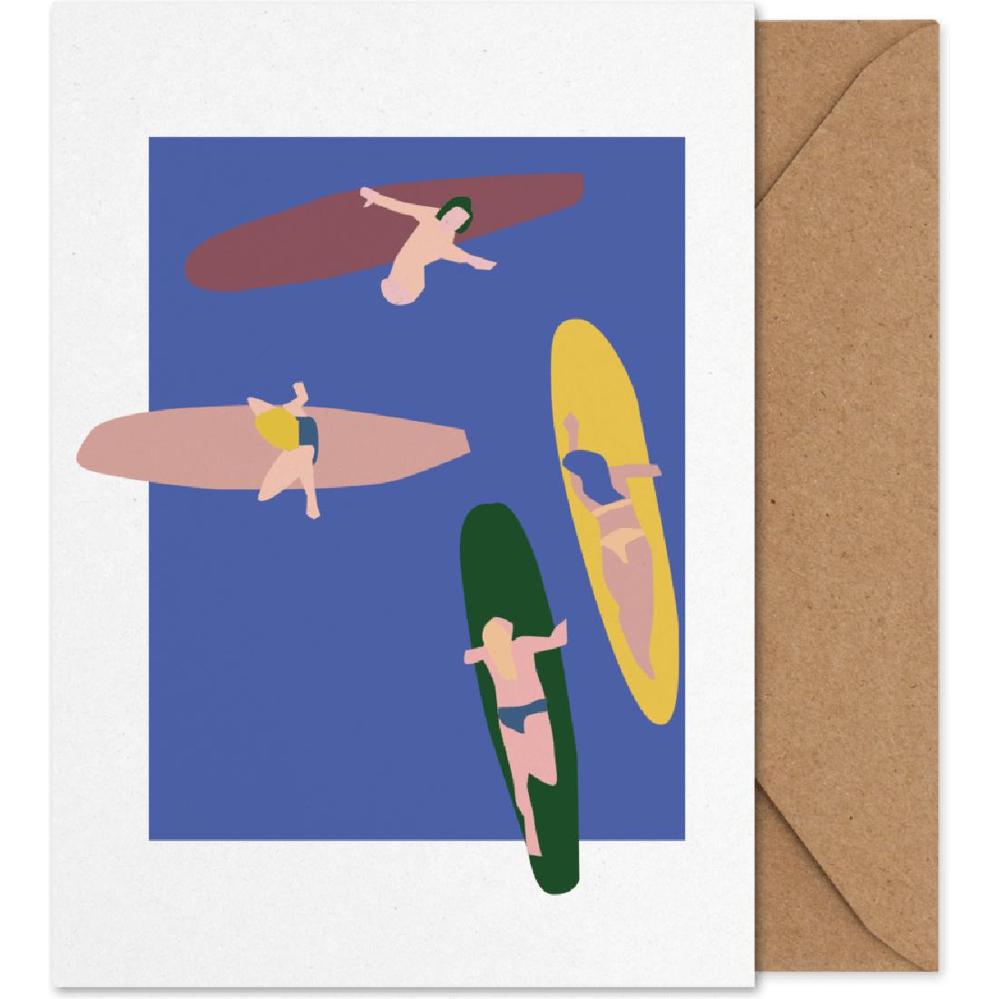 Paper Collective Surfers Art Card