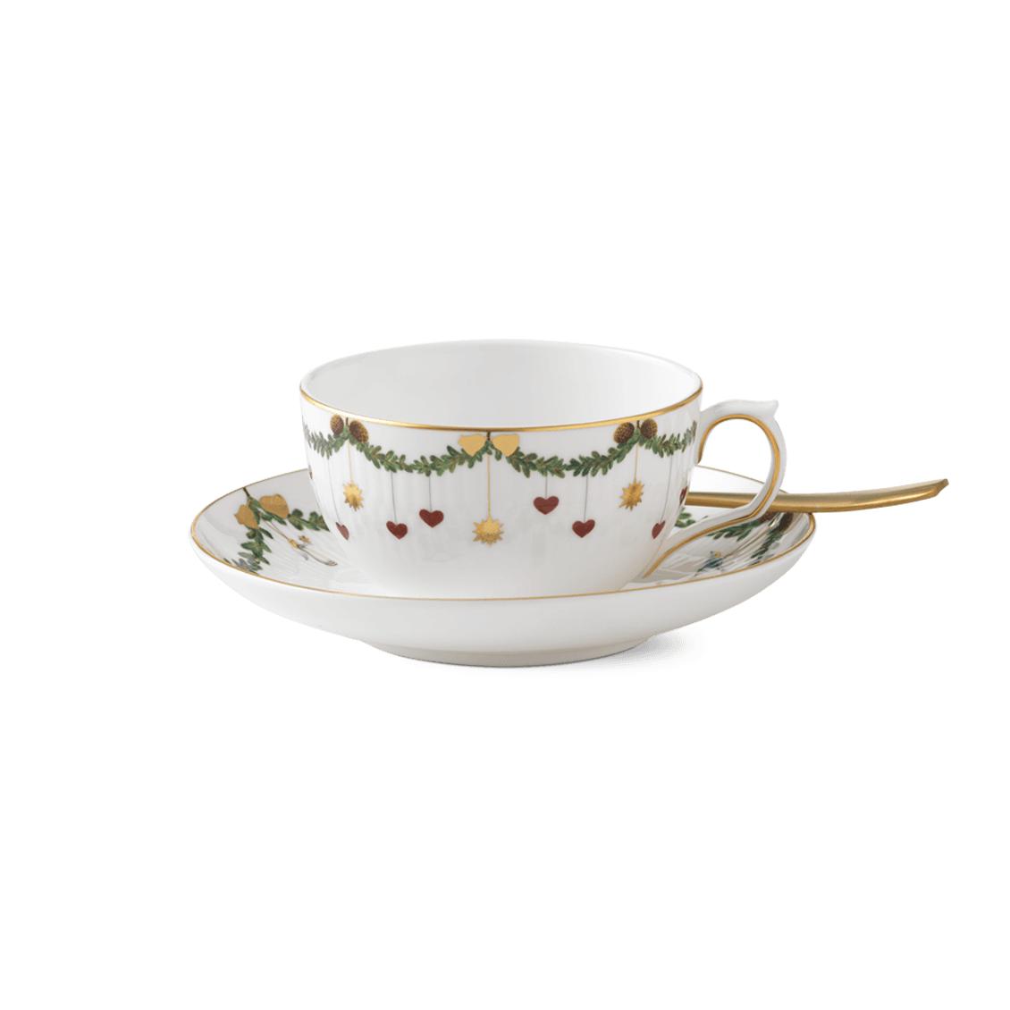 Royal Copenhagen Star Rifled Christmas Cup with Saucet, 32Cl