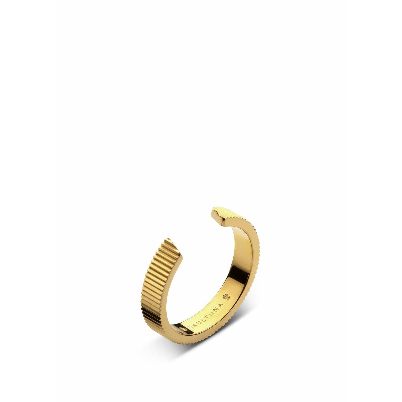 Skultuna Ribbed Ring Medium Medium Forgyldt 316L stål, Ø1,73 cm