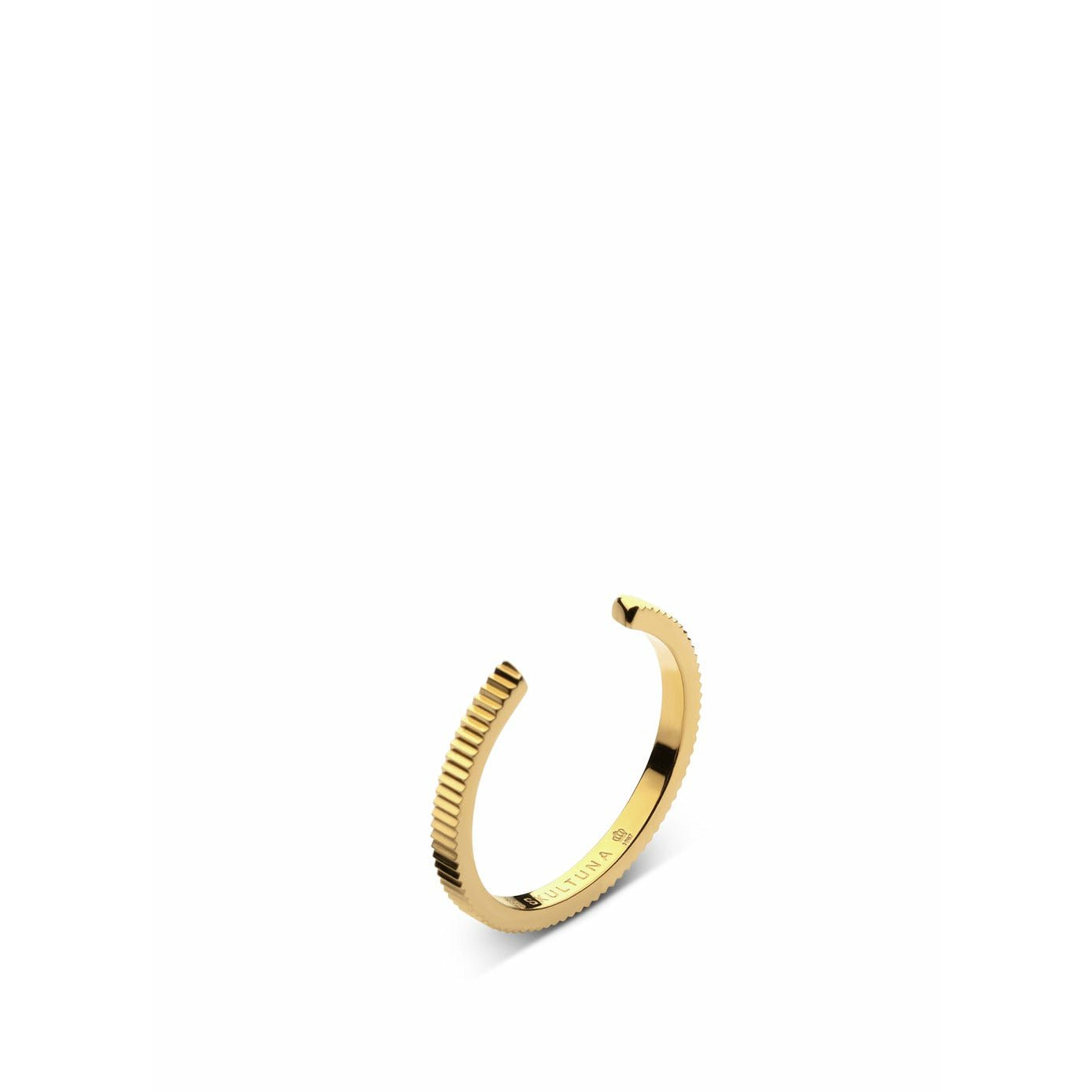 Skultuna Ribbed Thin Ring Lille Forgyldt 316L stål, Ø1,6 cm