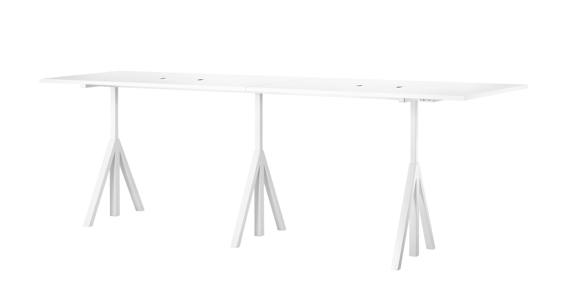 String Furniture Works Højdejusterbart Mødebord 90x180 Cm, Hvid Laminat