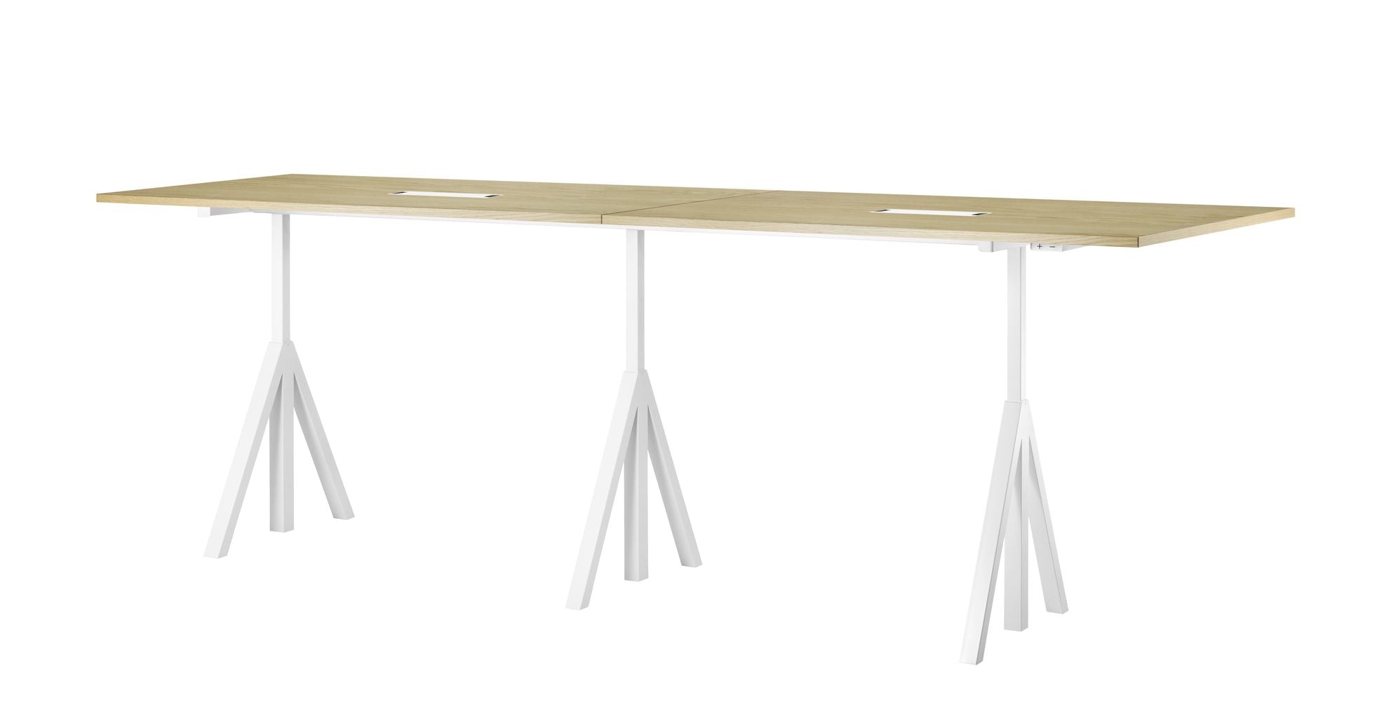 String Furniture Works Højdejusterbart Mødebord Eg, 90x180 Cm
