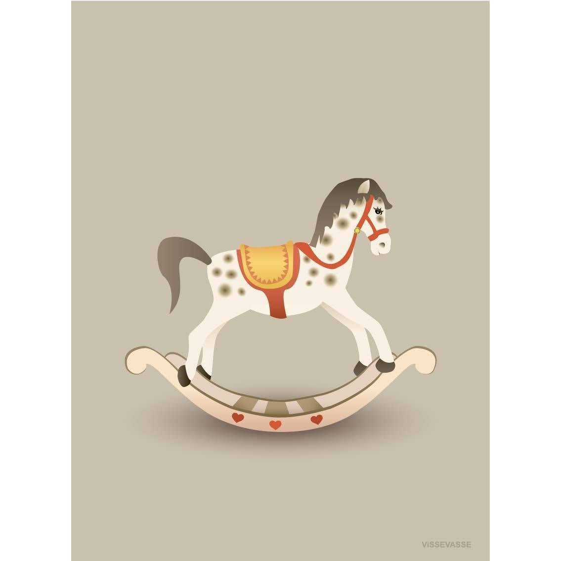 Vissevasse Rocking Horse Poster, Sandy Brown, 15x21 cm