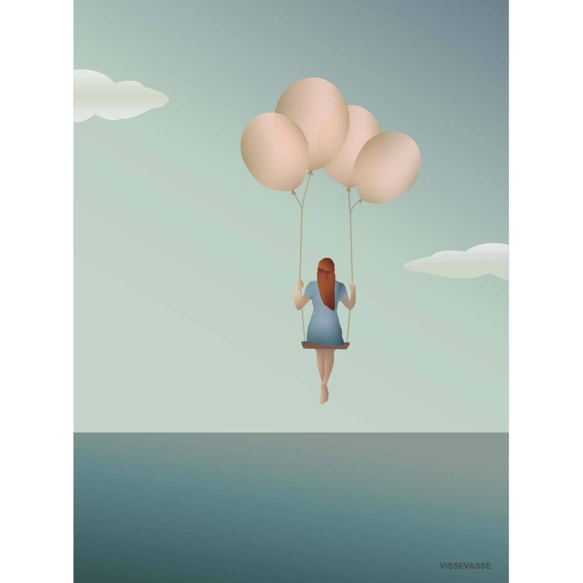 Vissevasse Balloon Dream Poster, 15x21 cm