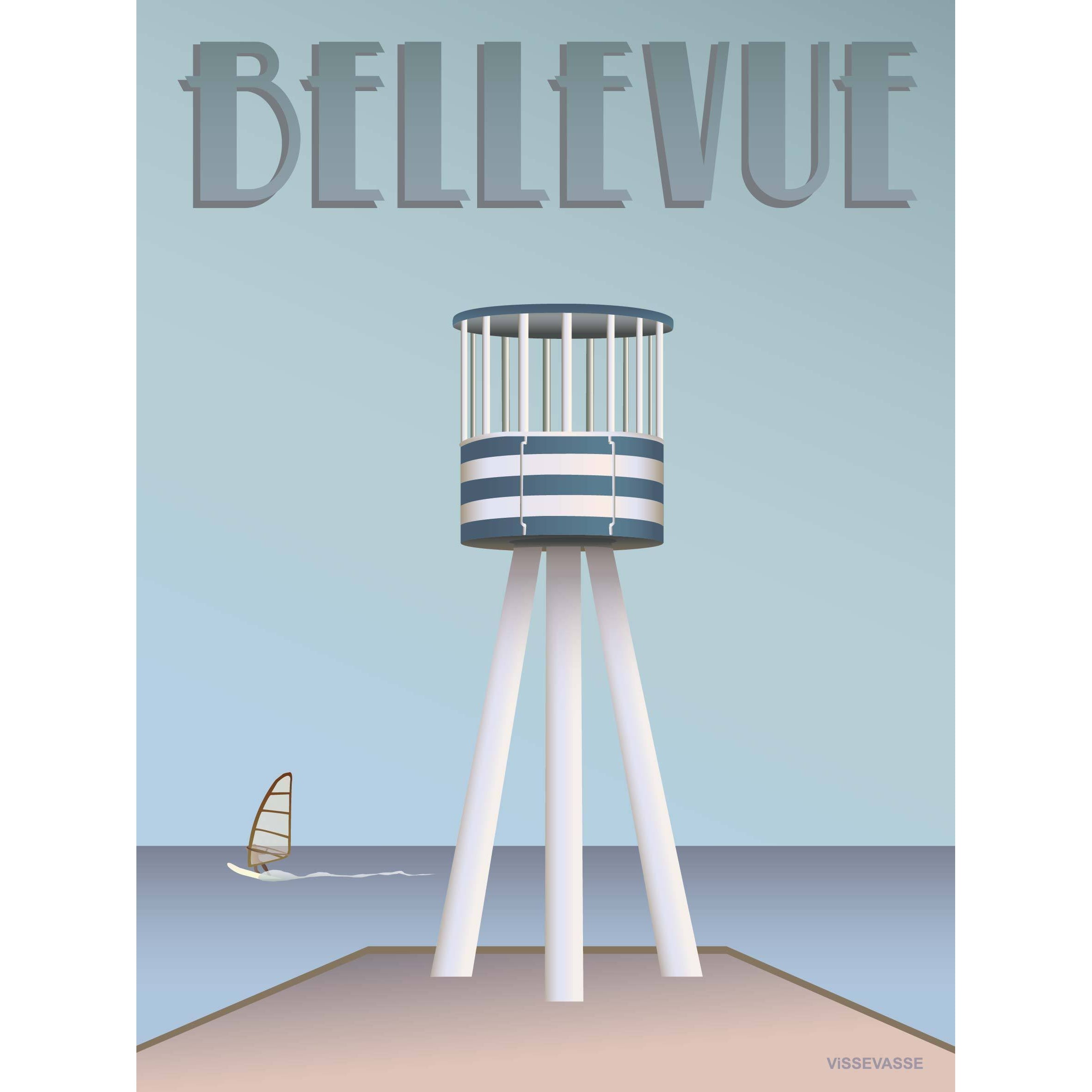 Vissevasse Bellevue Lifeguard Tower Poster, 15x21 cm