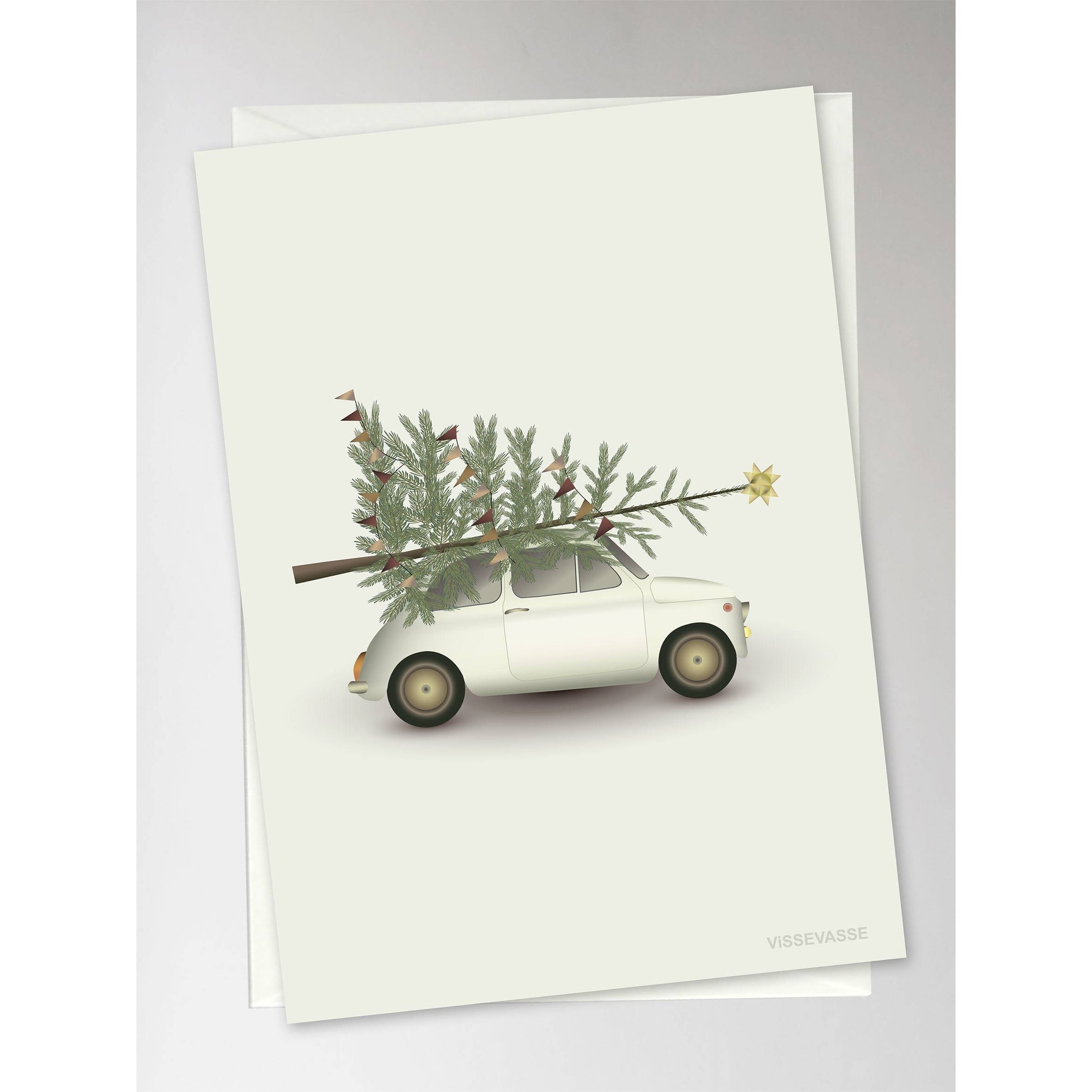 Vissevasse Christmas Tree & Little Car Chart Card, 10.5x15cm