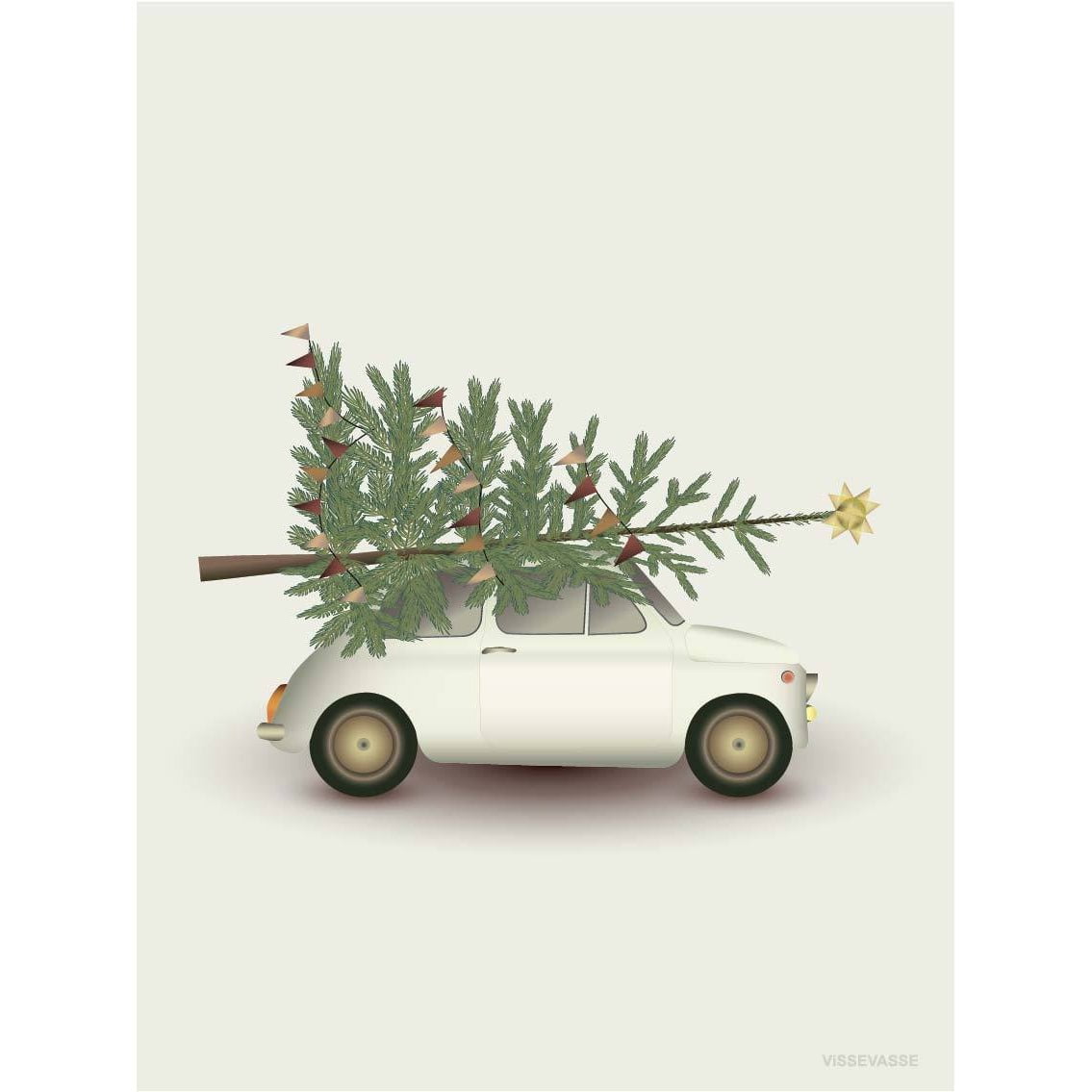 Vissevasse Christmas Tree & Little Car Chart Card, 10.5x15cm