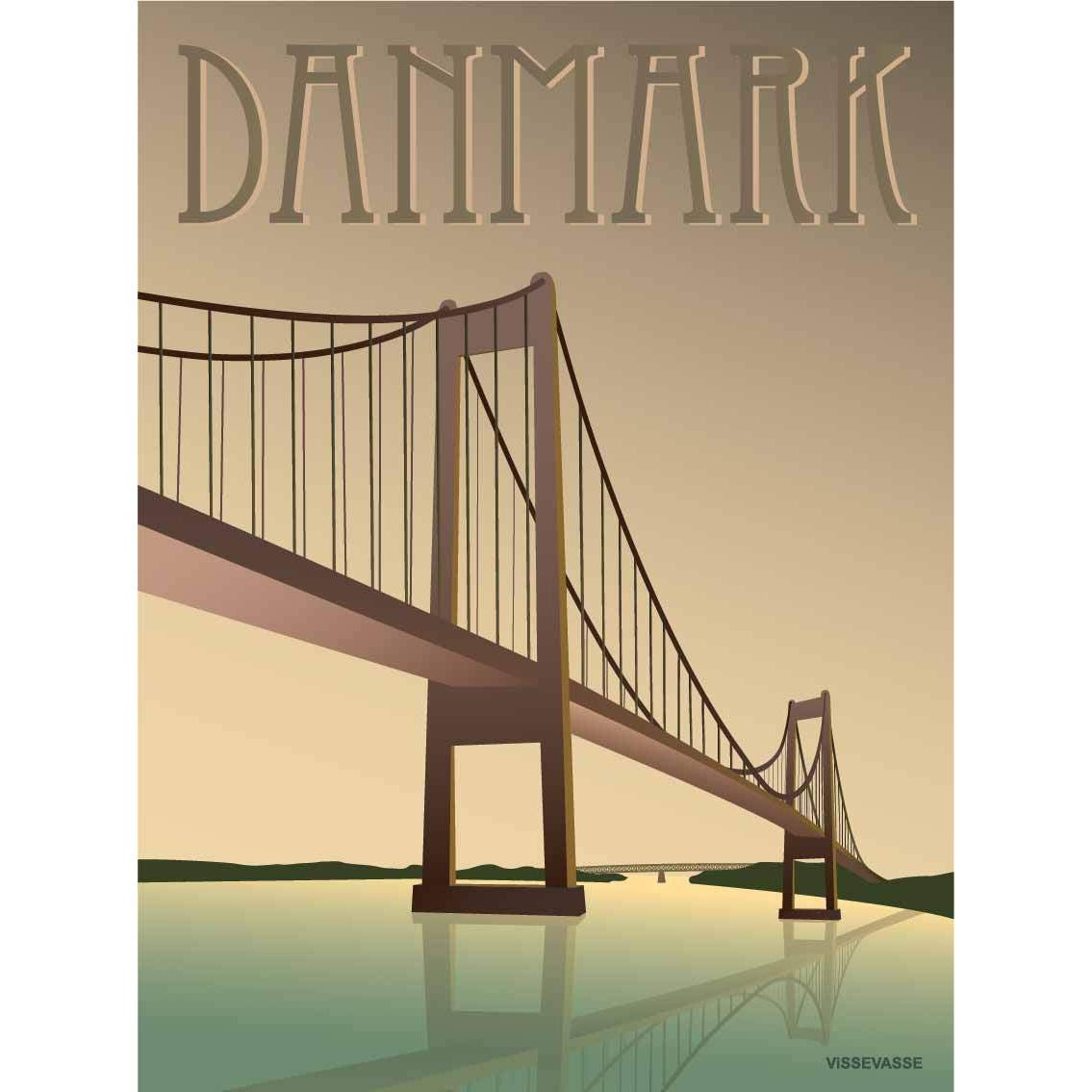 Vissevasse Danmark Little Belt Bridge Poster, 15x21 cm