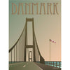 Vissevasse Danmark Great Belt Bridge Poster, 15x21 cm
