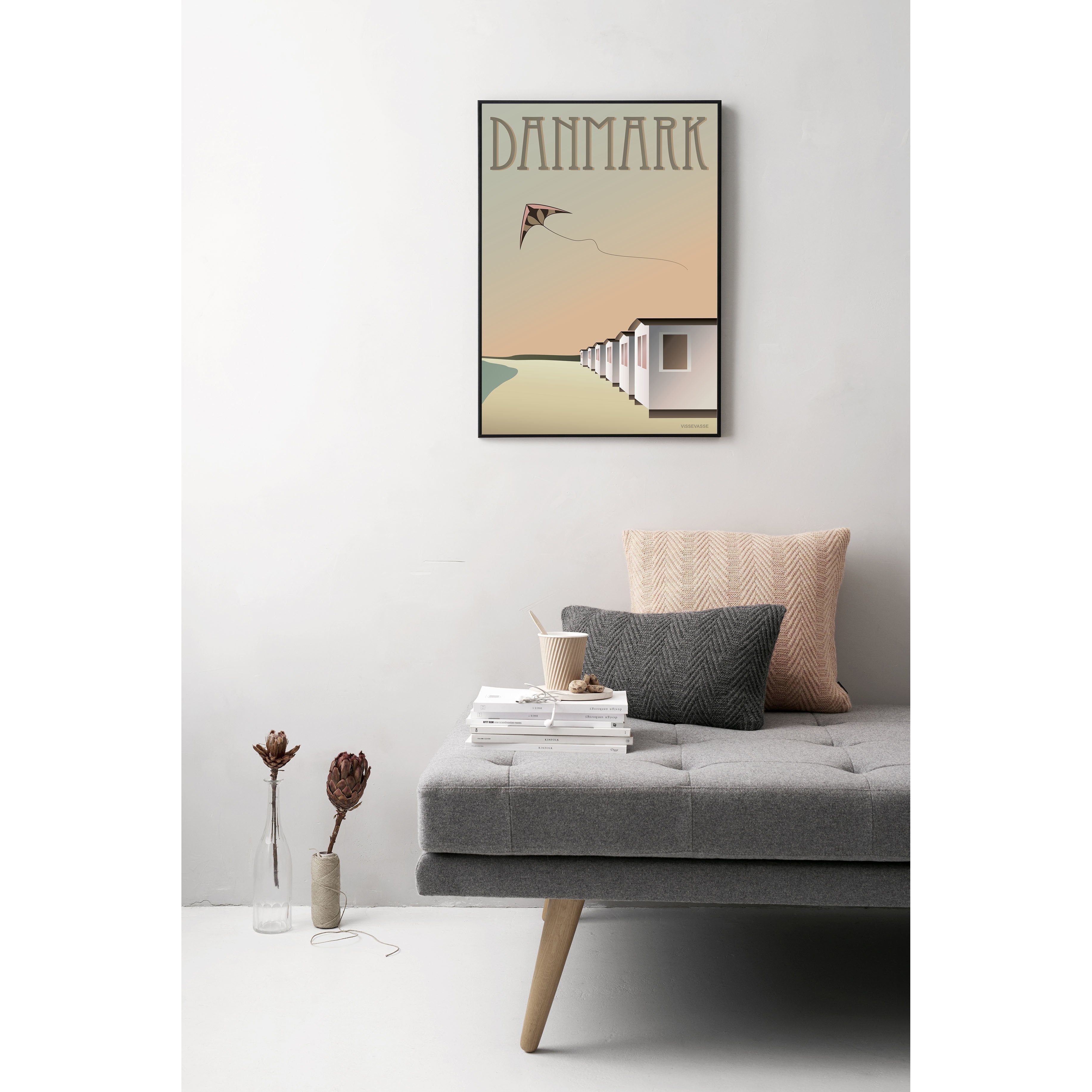 Vissevasse Danmark Bathing Houses Poster, 15x21 cm