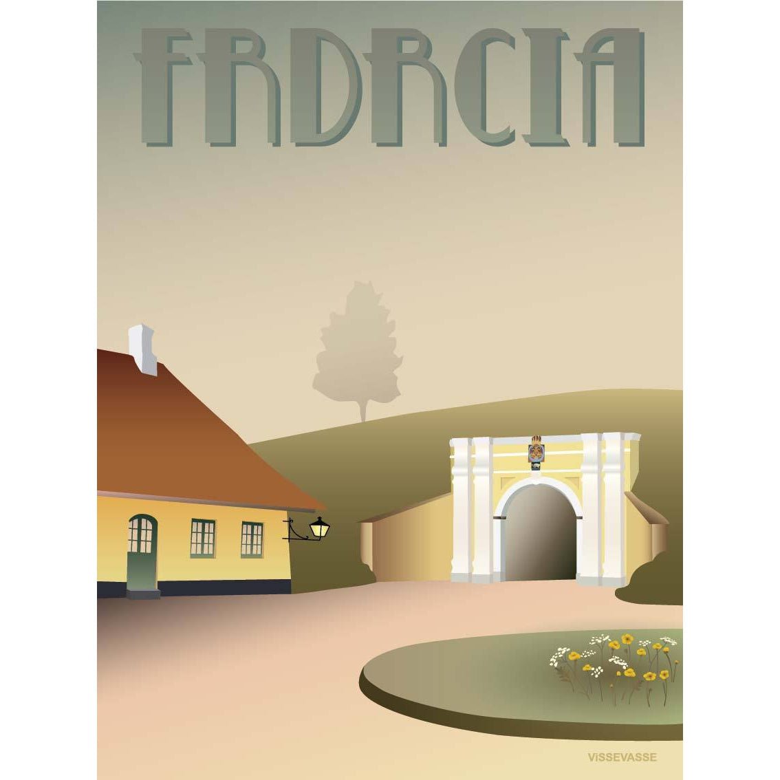 Vissevasse Fredericia City Gate Poster, 15x21 cm
