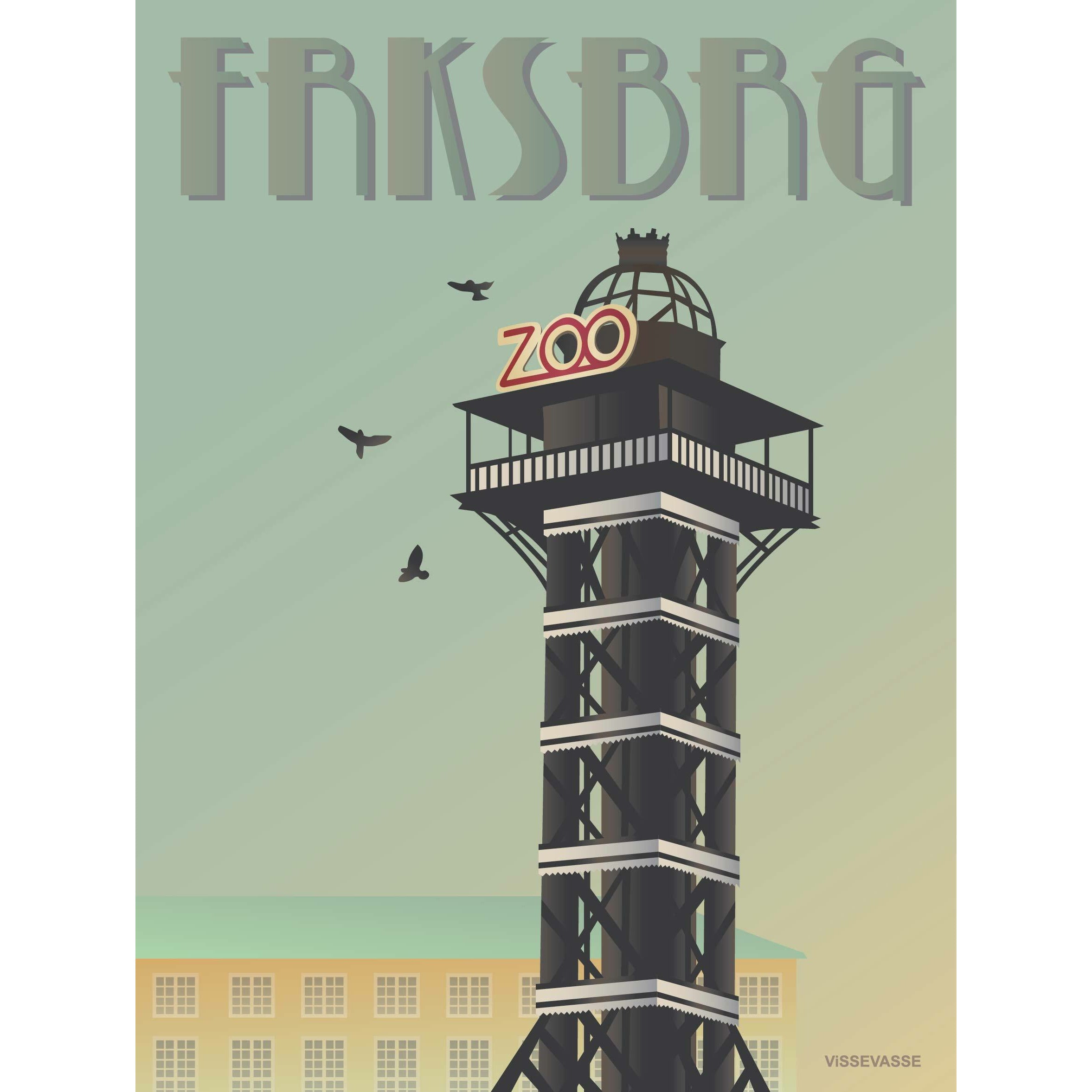 Vissevasse Frederiksberg Zootårnet Plakat, 50X70 Cm