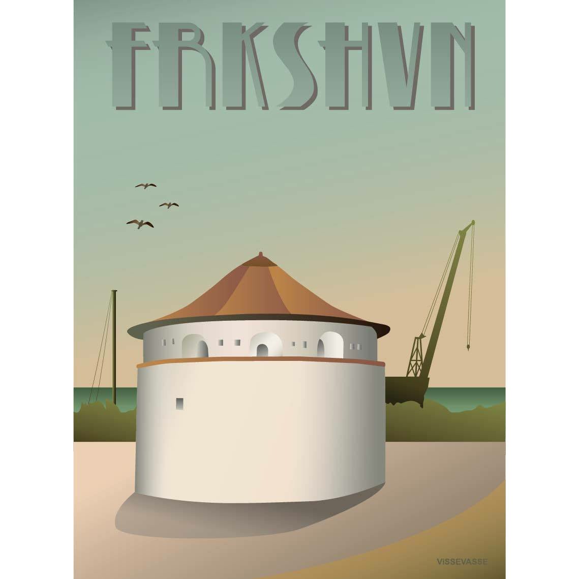 Vissevasse Frederikshavn Krudttårnet Plakat, 30X40 Cm