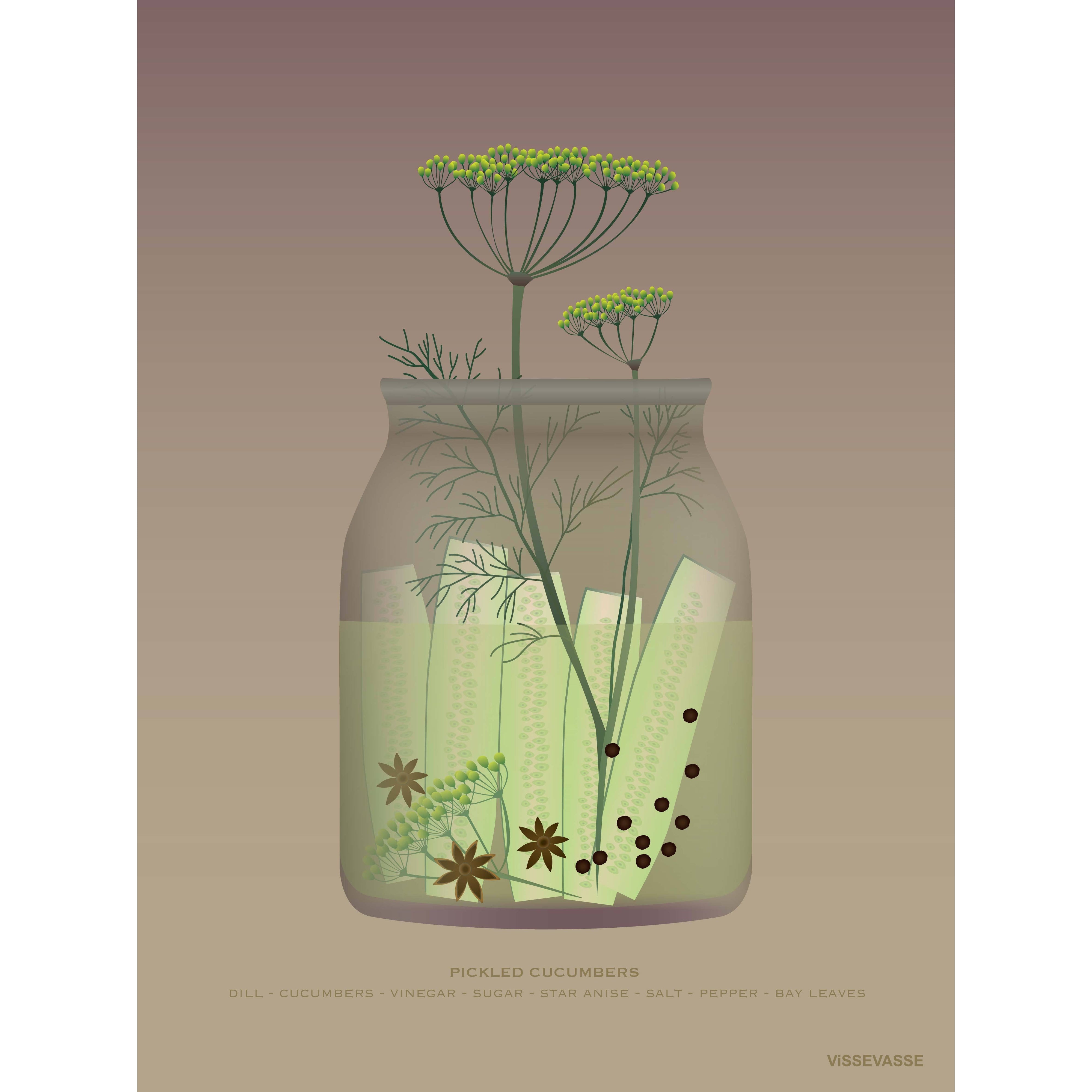 Vissevasse Syltede agurker plakat, 15x21 cm