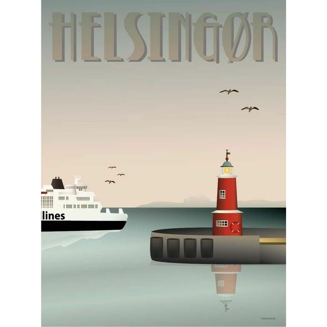 Vissevasse Helsingør Havnen Plakat, 50X70 Cm